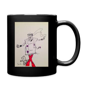 Virtueller Punk-Bischof - Tasse einfarbig - Schwarz - Rechts