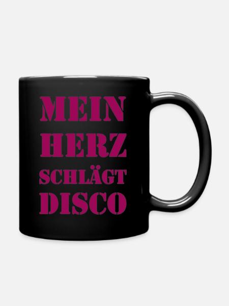 Mein Herz schlägt Disco - Tasse einfarbig - Schwarz