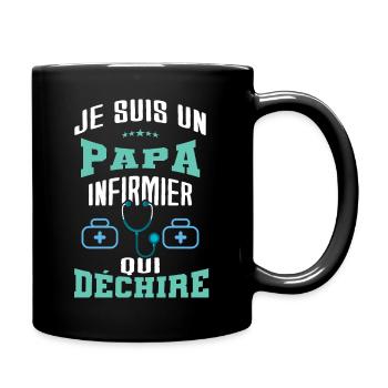 je suis un papa infirmier qui déchire - Mug uni - noir - Droite