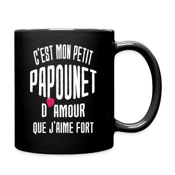 C'est mon petit papounet d'amour que j'aime fort - Mug uni - noir - Droite