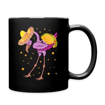 Cinco de mayo funny flamingo dabbing T Shirt - Full Colour Mug - black - Right