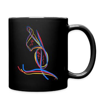 Fröhliche Buchstaben - Tasse einfarbig - Schwarz - Rechts