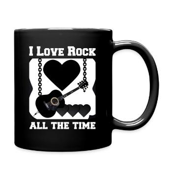 I Love Rock - Guitare avec des cœurs - Mug uni - noir - Droite