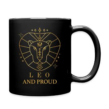 Löwe und Stolz - Tasse einfarbig - Schwarz - Rechts