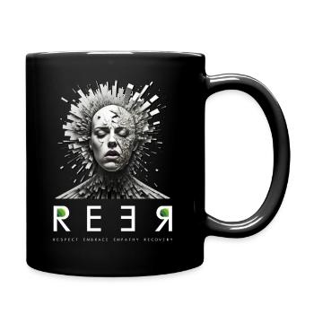 RESPEKT, EMPATHIE, ERHOLUNG - Psychische Gesundheit - Tasse einfarbig - Schwarz - Rechts