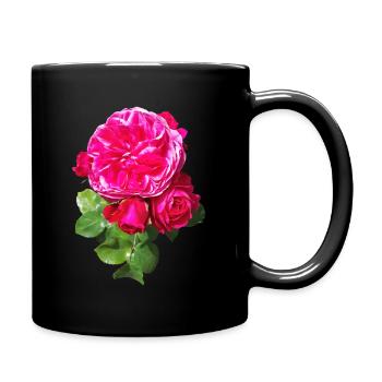 Rosarote Frühlingsrose - Tasse einfarbig - Schwarz - Rechts
