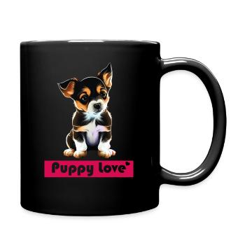 Puppy Love - Tasse einfarbig - Schwarz - Rechts