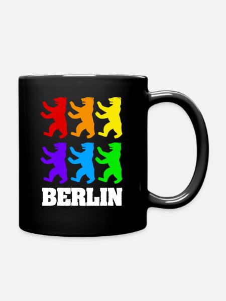 Berlin Bears in Color - Full Colour Mug - black