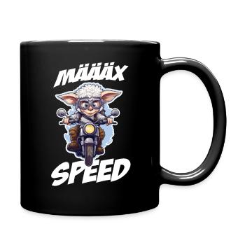 Motorrad Biker Bike Cooles Schaf Schafe - Tasse einfarbig - Schwarz - Rechts