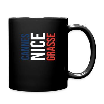 Cannes - Nice - Grasse Souvenir - Tasse einfarbig - Schwarz - Rechts