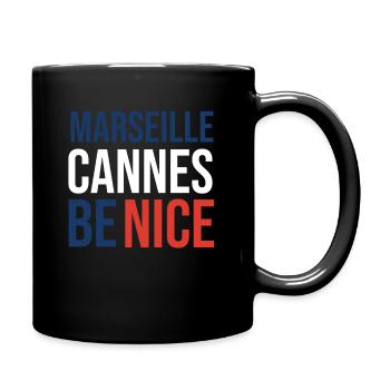 Marseille Cannes Be Nice - Tasse einfarbig - Schwarz - Rechts