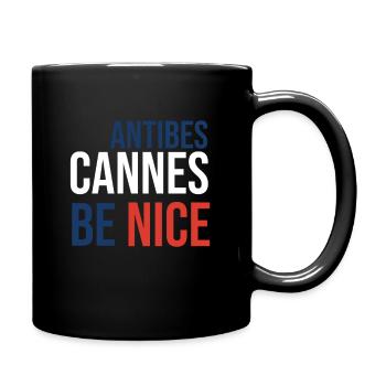 Antibes Cannes be Nice - Full Colour Mug - black - Right