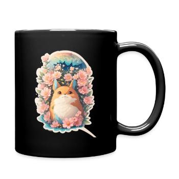 Kawaii - Tasse einfarbig - Schwarz - Rechts