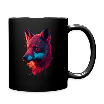 Roter Fuchs Art - Tasse einfarbig - Schwarz - Rechts