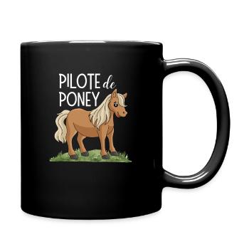 Pilote De Poney équitation Cheval cadeau Cavalier - Mug uni - noir - Droite