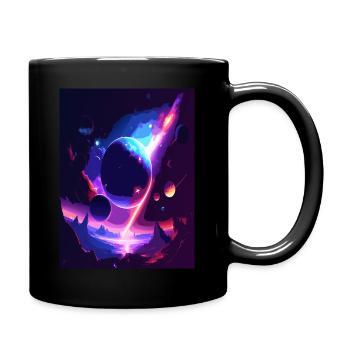 Universum Neonfarben andere Welt - Tasse einfarbig - Schwarz - Rechts