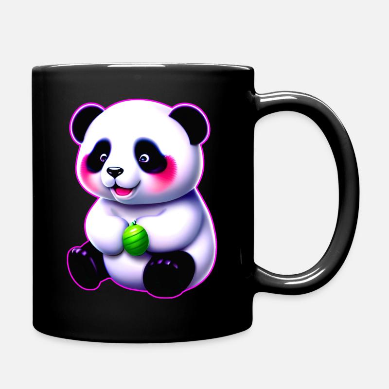 Süßes Baby Panda Bärchen - Tasse einfarbig - Schwarz