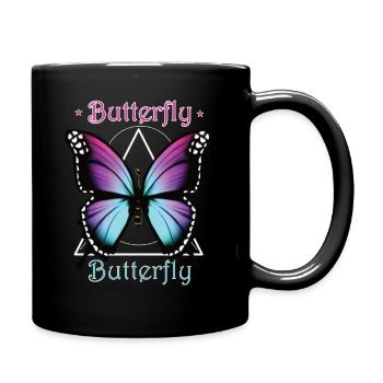 Purple Butterfly - Full Colour Mug - black - Right
