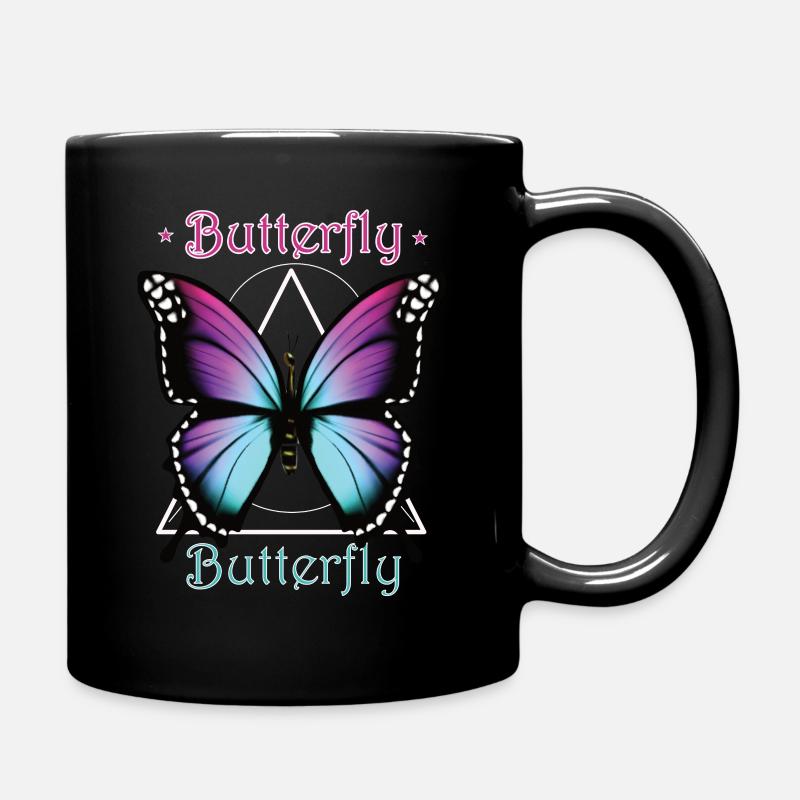 Purple Butterfly - Tasse einfarbig - Schwarz