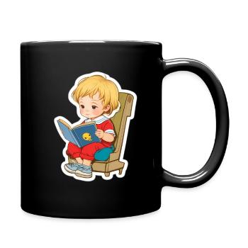 Bookworm, Back to School - Tasse einfarbig - Schwarz - Rechts