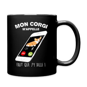 Mon Corgi Mon Ami Mon Corgi m'Appelle - Mug uni - noir - Droite