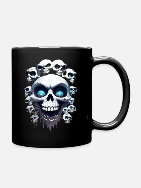 Drôles de têtes de squelette - Mug uni - noir