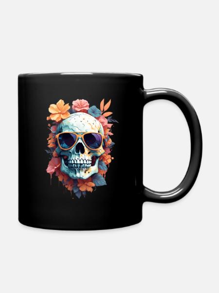 Geheimnisvoller Schädel - Tasse einfarbig - Schwarz