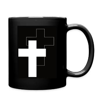 Jesus Cross - Black & White - Full Colour Mug - black - Right