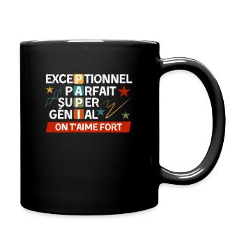 Papi Exceptionnel Parfait Super Génial Cadeau - Mug uni - noir - Droite