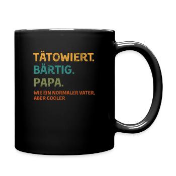 Tätowiert Bärtig Papa Cooler - Tasse einfarbig - Schwarz - Rechts