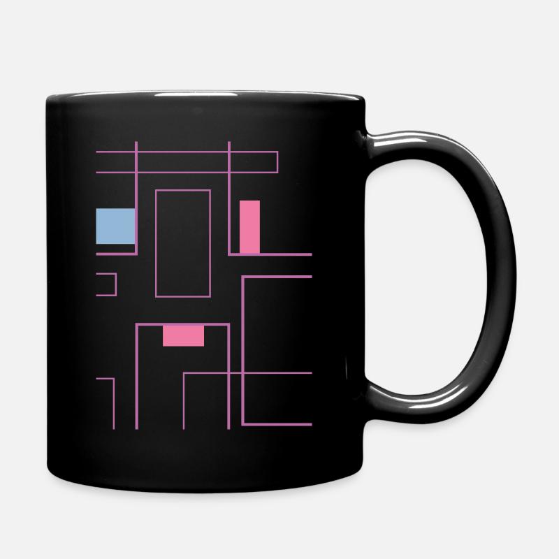 Carres roses minimaliste, fun et moderne - Mug uni - noir