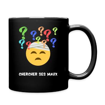 LOGO Chercher ses maux - Mug uni - noir - Droite