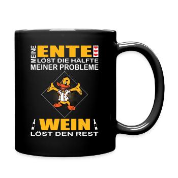 Ente Wein entensammlung entenliebhaber erpel - Tasse einfarbig - Schwarz - Rechts
