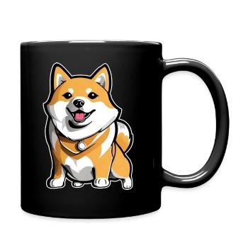 Süßer Shiba Inu Hund - Tasse einfarbig - Schwarz - Rechts