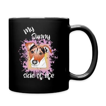 Jack Russell Terrier - Tasse einfarbig - Schwarz - Rechts