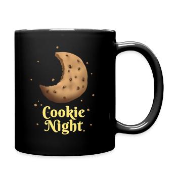 Cookie Night - Keks & Krümel am Nachthimmel - Tasse einfarbig - Schwarz - Rechts