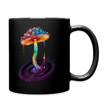 shroom psychédélique sur disque vinyle Tshirt - Mug uni - noir - Droite
