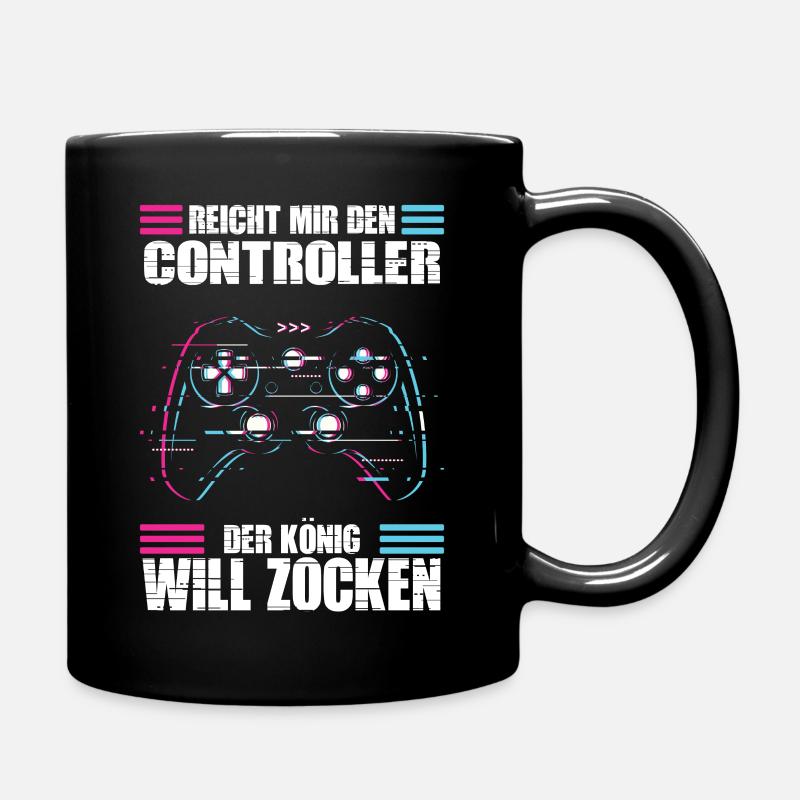 Reichet mir den Controller König will zocken - Tasse einfarbig - Schwarz
