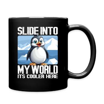 Pinguin Pinguine Lustiger Cooler Spruch - Tasse einfarbig - Schwarz - Rechts