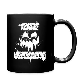 Kuerbis Happy Halloween Pumpkin weiss - Tasse einfarbig - Schwarz - Rechts