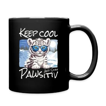 Katze Tiger Weißer Sibirischer Arktis - Tasse einfarbig - Schwarz - Rechts