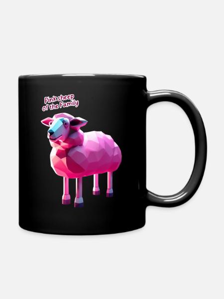 Pink Sheep of the Family T-Shirt - Dein Statement - Tasse einfarbig - Schwarz