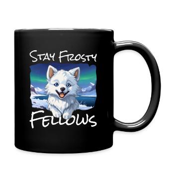 Wolf Wölfe Weißer Wolf Natur Arktis Polar Eis - Tasse einfarbig - Schwarz - Rechts