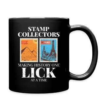Stamp Collecting Collector Philatelist - Full Colour Mug - black - Right