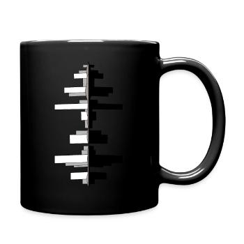 Wolkenkratzer am Fluss - Tasse einfarbig - Schwarz - Rechts