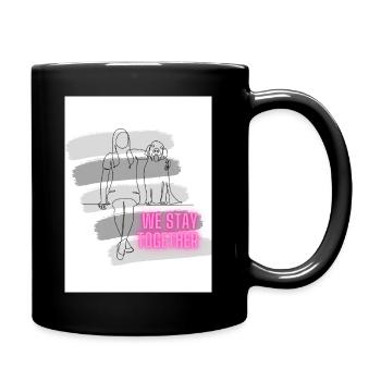 Mein Hund und ich - We stay together - Tasse einfarbig - Schwarz - Rechts