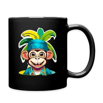 Singe docteur - Mug uni - noir - Droite