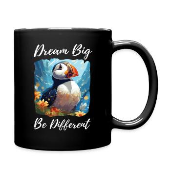Papageientaucher Dream Big Be Different - Tasse einfarbig - Schwarz - Rechts