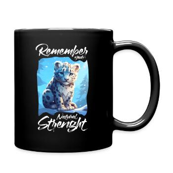 Schneeleopard Arktis Arktische Tiere Tierschutz - Tasse einfarbig - Schwarz - Rechts