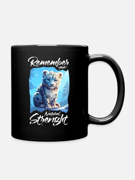 Schneeleopard Arktis Arktische Tiere Tierschutz - Tasse einfarbig - Schwarz